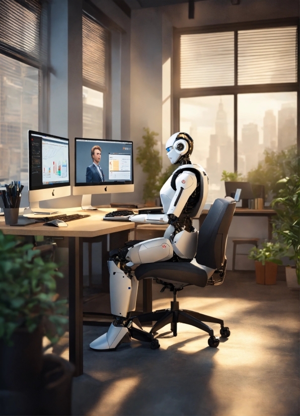 Royalty Free Image Gallery, Computer, Office Chair, Personal Computer, Furniture, Table