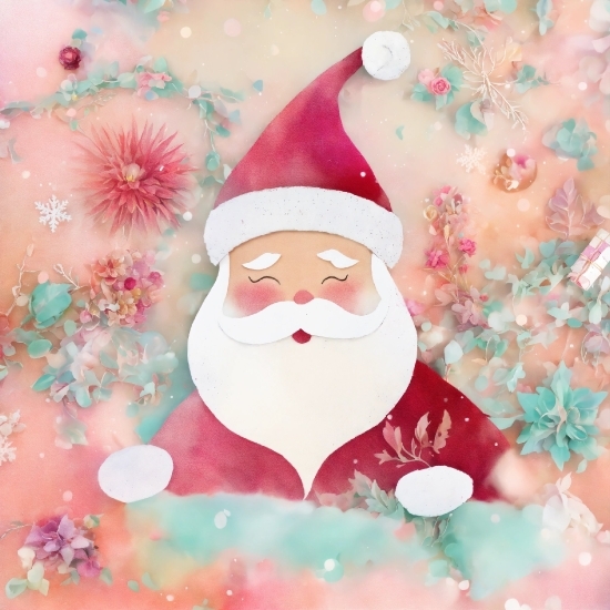 Santa Claus, Happy, Celebrating, Beard, Event, Art