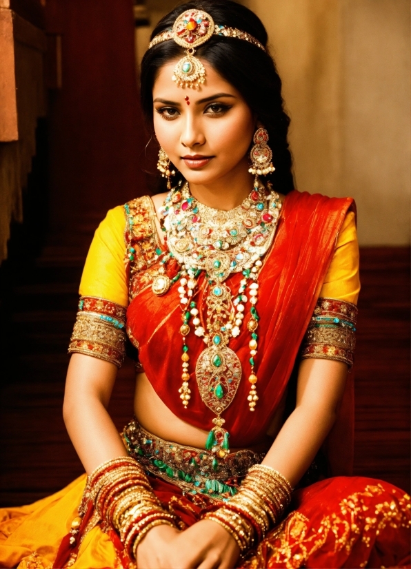 Sari, Bride, Human Body, Temple, Sleeve, Red