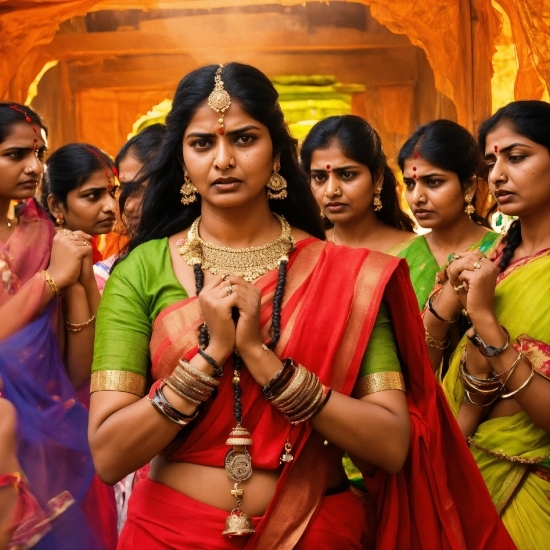 Sari, Temple, Happy, Abdomen, Trunk, Bangle