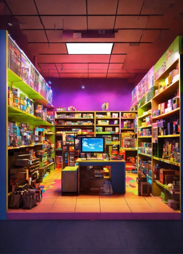Shelf, Shelving, Retail, Publication, Television, Building