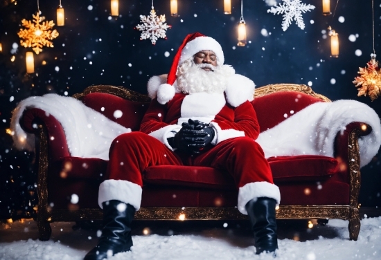 Shoe, Light, Human Body, Snow, Santa Claus, Christmas Ornament