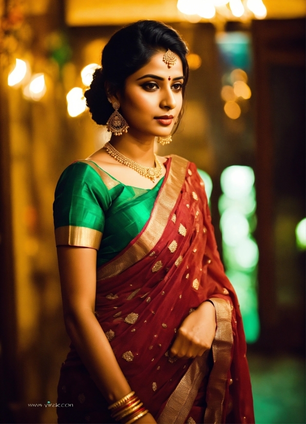 Shoulder, Sari, Flash Photography, Neck, Sleeve, Waist