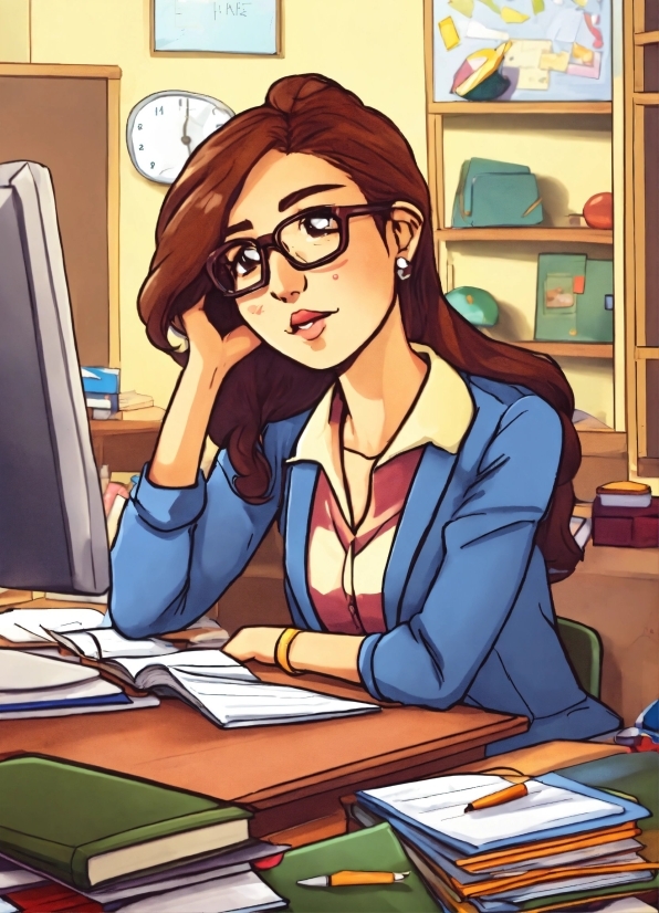 Shutterstock Wallpaper Hd, Cartoon, Vision Care, Clock, Desk, Eyewear