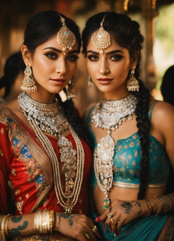 Skin, Hairstyle, Sari, Wedding Dress, Human, Human Body