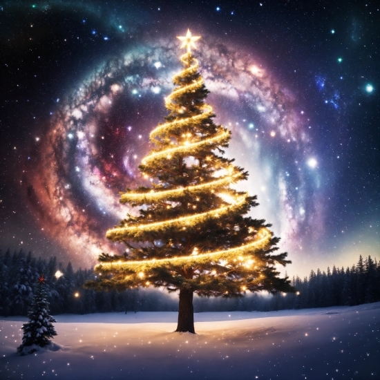 Sky, Atmosphere, Photograph, Christmas Tree, World, Plant