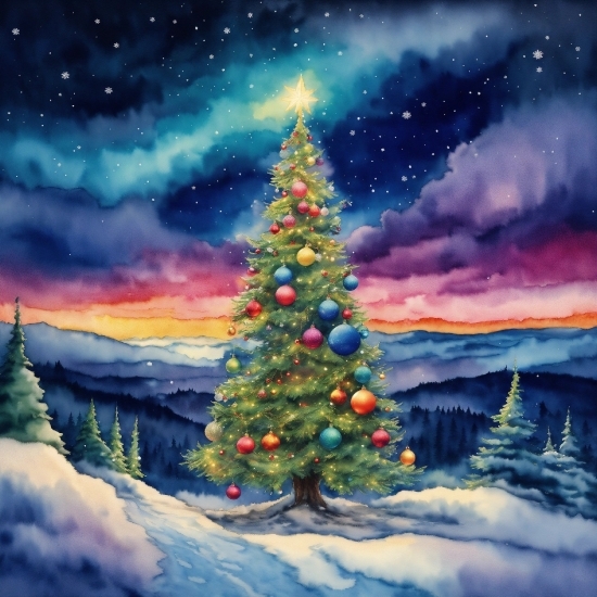 Sky, Christmas Tree, Atmosphere, World, Light, Nature