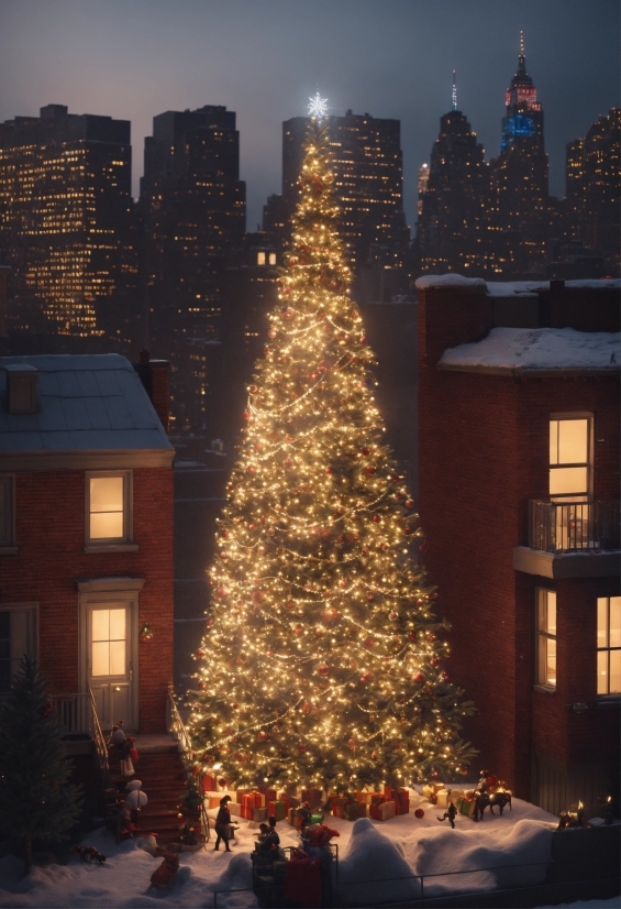 Sky, Christmas Tree, Property, Nature, Window, Skyscraper