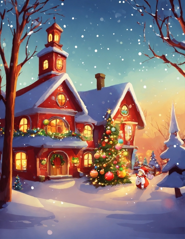 Sky, Christmas Tree, World, Snow, Light, Nature