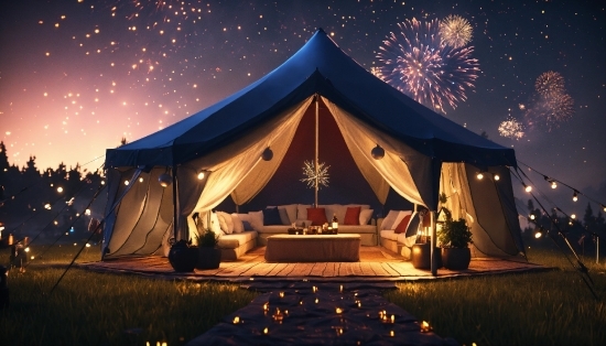 Sky, Light, Tent, Entertainment, House, Fireworks