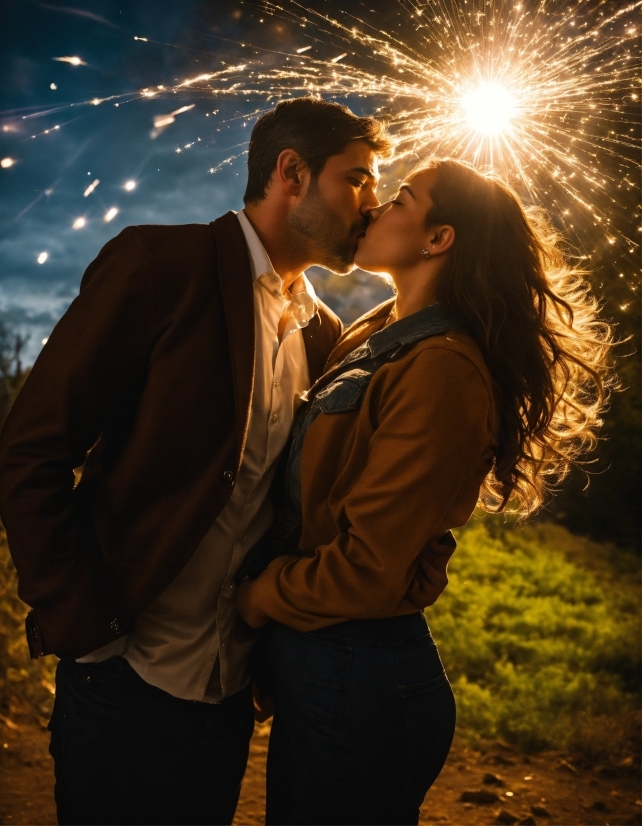 Sky, People In Nature, Light, Human, Kiss, Flash Photography