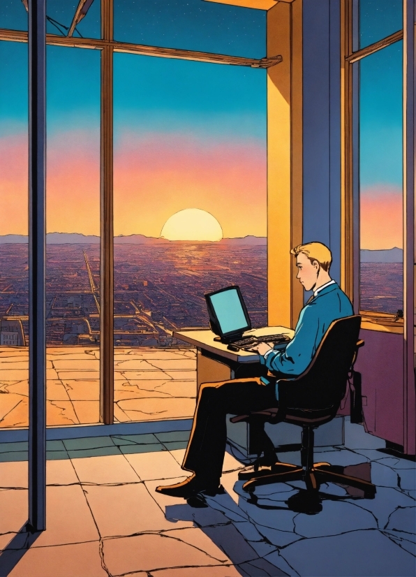 Sky, Personal Computer, Laptop, Computer, Tower, Line