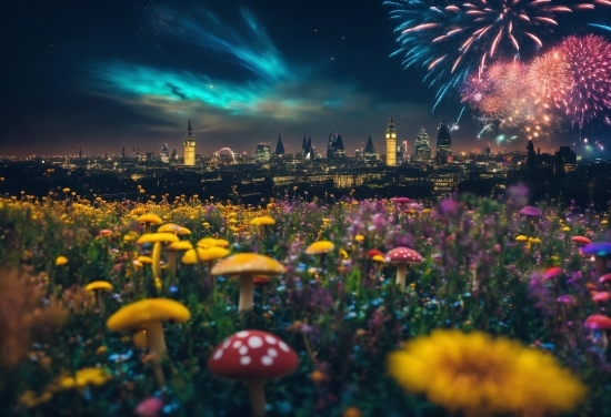 Sky, Plant, Flower, Atmosphere, Daytime, Fireworks