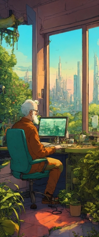 Sky, Plant, Picture Frame, Nature, Computer, Building