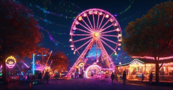 Sky, Purple, World, Entertainment, Ferris Wheel, Pink