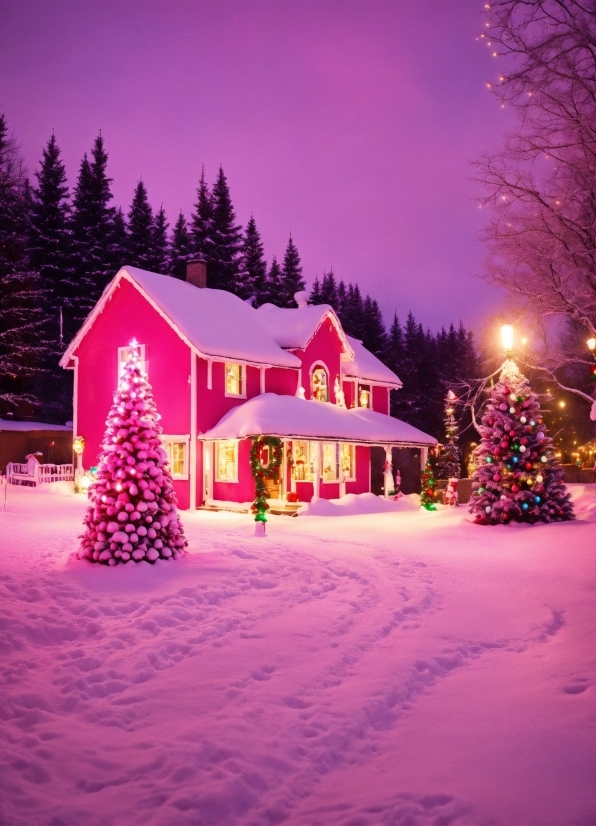 Sky, Snow, Christmas Tree, Light, Nature, Tree