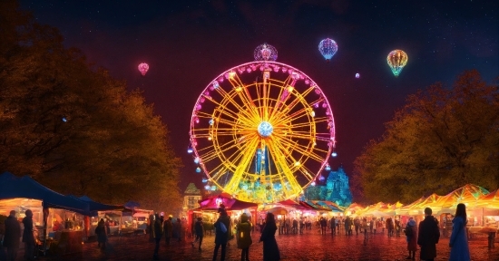 Sky, World, Wheel, Purple, Entertainment, Ferris Wheel