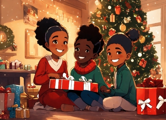 Smile, Christmas Tree, Happy, Cartoon, Tree, Fun