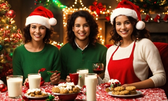 Smile, Food, Green, Tableware, Lighting, Christmas Tree