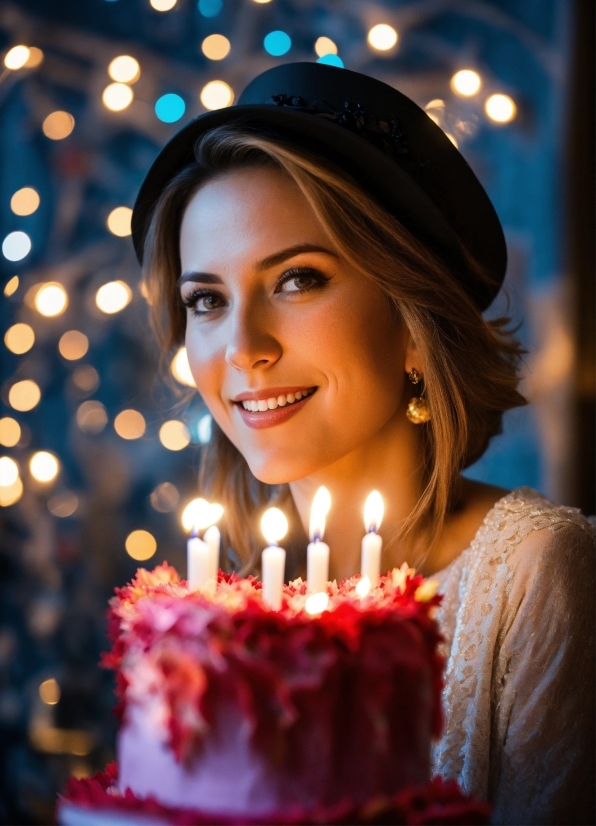 Smile, Food, Photograph, Candle, Cake Decorating, Birthday Candle