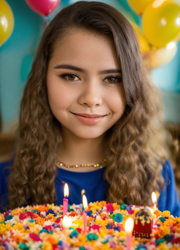 Smile, Food, Photograph, Candle, Cake Decorating, Blue
