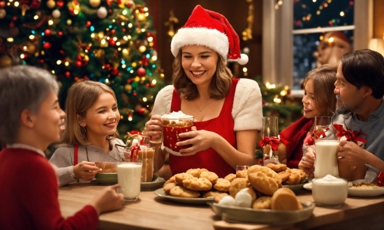 Smile, Food, Table, Tableware, Christmas Tree, Happy