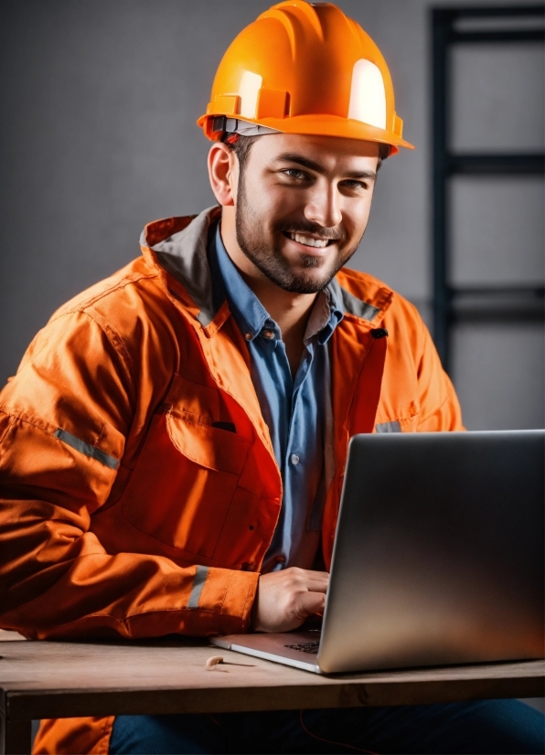 Smile, Helmet, Outerwear, Computer, Hard Hat, Personal Computer