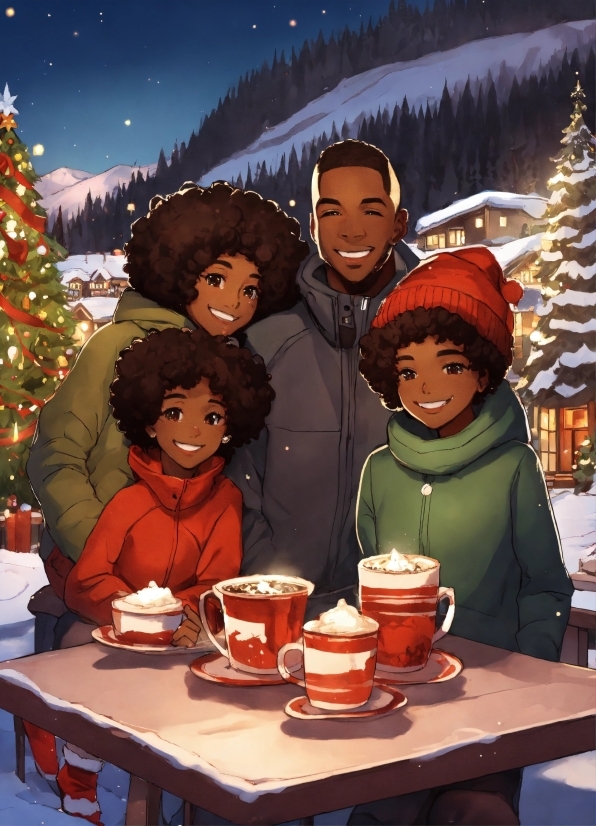 Smile, Table, Tableware, Christmas Tree, Tree, Snow