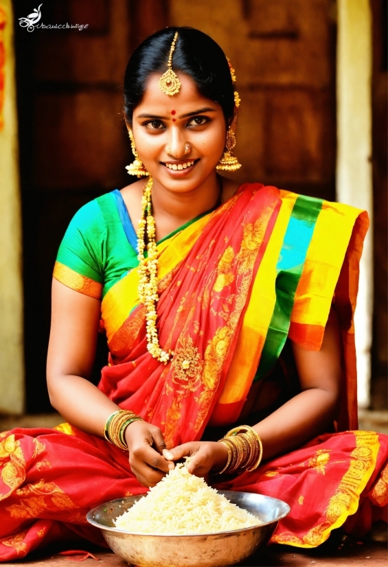 Smile, Yellow, Sari, Jewellery, Event, Fashion Design