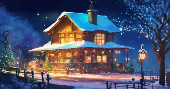 Snow, Building, Lighting, Landmark, Freezing, Christmas Decoration