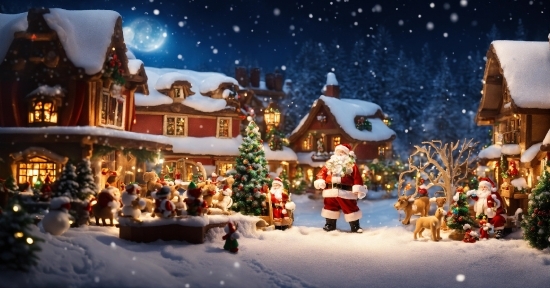 Snow, Christmas Tree, World, Christmas Decoration, Tree, Building