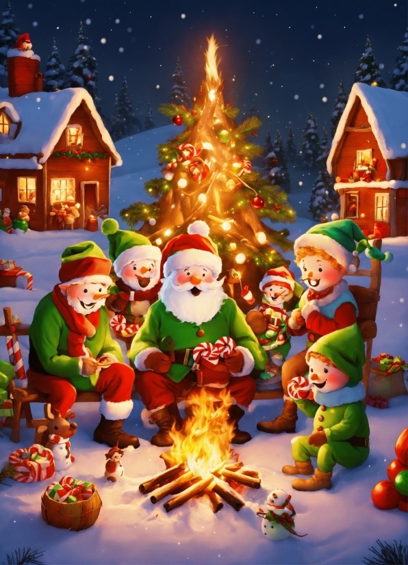 Snow, World, Cartoon, Christmas Ornament, Light, Christmas Tree