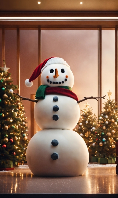 Snowman, Christmas Tree, Christmas Ornament, Snow, Plant, Ornament