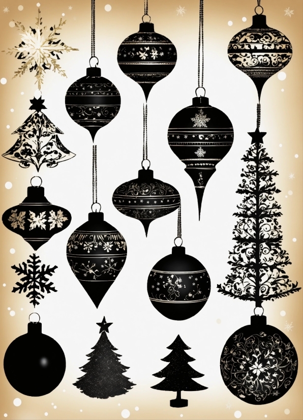 Society Of Illustrators, White, Black, Line, Art, Christmas Tree