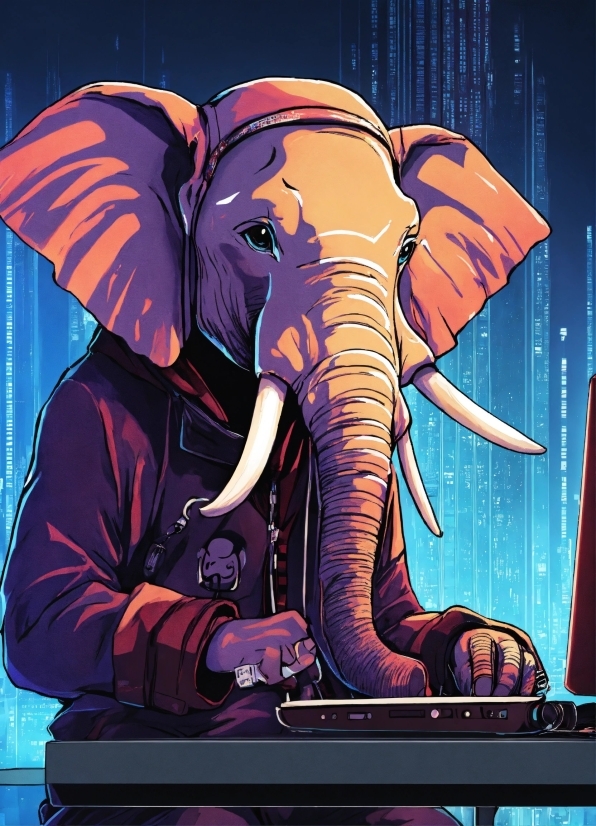 Spaceship Illustration, Elephant, Vertebrate, Working Animal, Organism, Mammal
