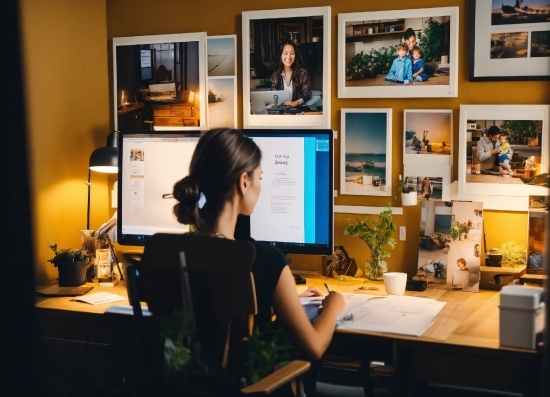 Styled Stock Photography, Computer, Picture Frame, Table, Personal Computer, Building