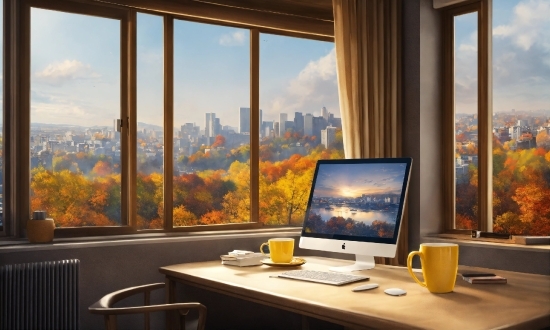 Table, Computer, Furniture, Sky, Property, Personal Computer