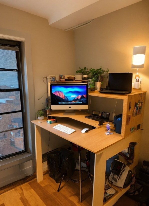 Table, Computer, Personal Computer, Furniture, Property, Computer Desk
