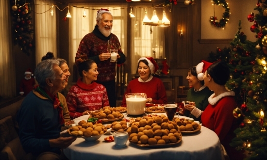 Table, Food, Christmas Tree, Smile, Community, Cuisine