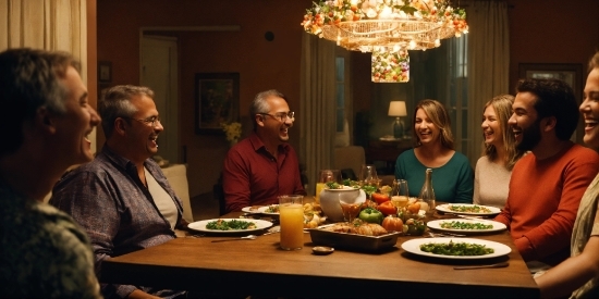 Table, Food, Smile, Tableware, Sharing, Plate