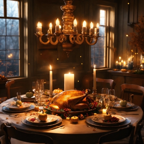 Table, Food, Tableware, Furniture, Property, Candle