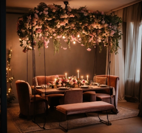 Table, Furniture, Decoration, Chair, Plant, Candle