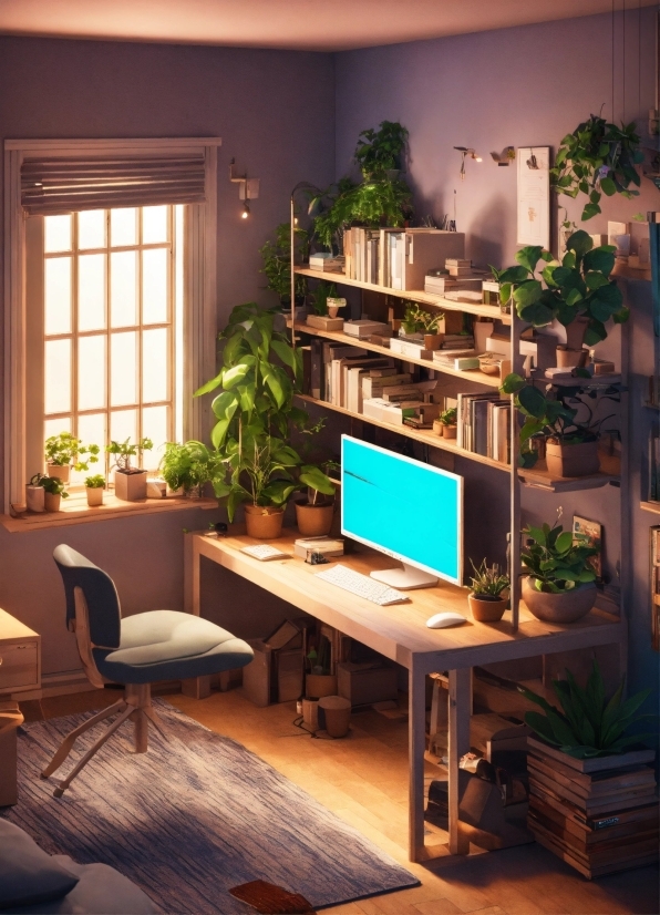 Table, Furniture, Property, Plant, Building, Bookcase