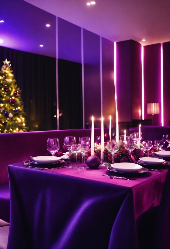 Table, Furniture, Tableware, Property, Decoration, Purple