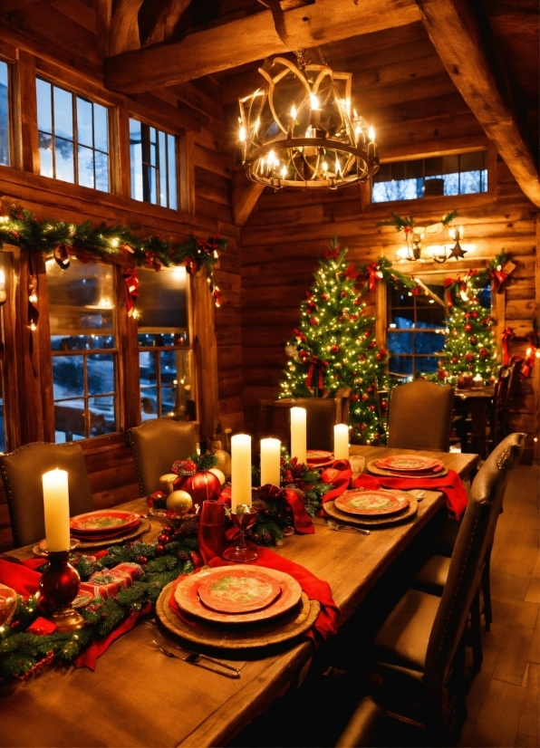 Table, Property, Furniture, Candle, Christmas Tree, Decoration