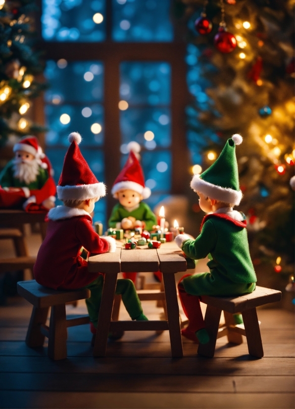 Table, Toy, Lighting, Christmas Ornament, Christmas Tree, Santa Claus