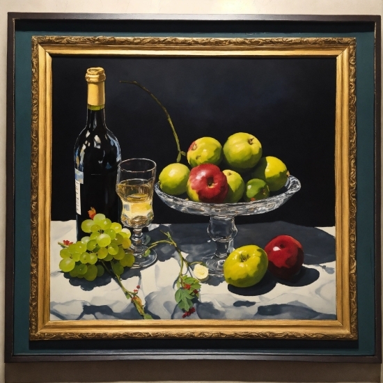 Tableware, Bottle, Food, Fruit, Picture Frame, Rectangle