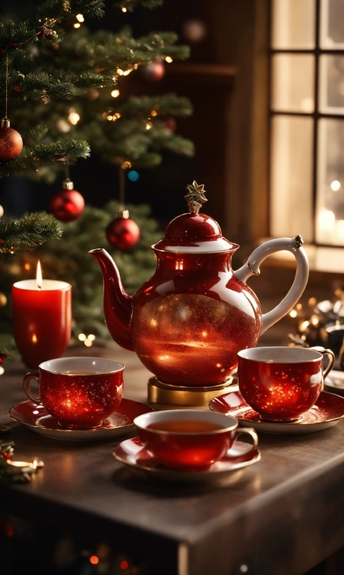 Tableware, Drinkware, Christmas Tree, Dishware, Cup, Plant