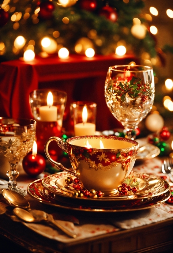 Tableware, Drinkware, Decoration, Light, Christmas Ornament, Table