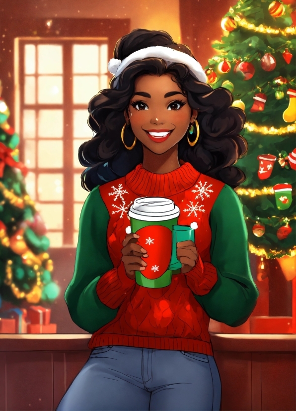 The Paston Treasure Painting, Christmas Tree, Green, Standing, Smile, Christmas Decoration